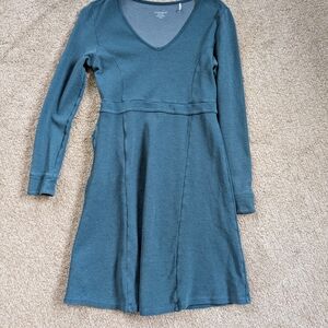 Toad&Co Blue Long Sleeve V-Neck Sweater Dress